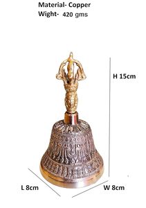 กระดิ่งทองเหลืองคันซาสำหรับวัด กระดิ่งทองเหลืองสำหรับบ้าน ขนาดใหญ่ ของตกแต่งบ้าน วัตสุ ของตกแต่งห้องพูจาโบราณ - Product Image 2