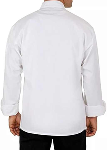 Chaqueta de Chef Profesional Unisex Premium, Mangas Largas, Diseño con Ribetes, Tela de Poliéster Tejida, para Uso en Restaurantes, Accesorio de Uniforme de Cocina - Product Image 3