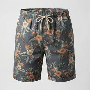 Pantalones Cortos de Playa Personalizados con Logotipo Completo para Hombre, Producto de Moda, Cintura Elástica, Estilo Casual, Sublimados, Suaves y de Secado Rápido - Product Image 1