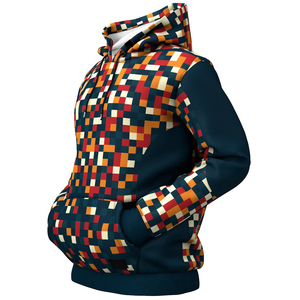<b>Men's</b> Floral Print Hooded Sweatshirt Regular Fit Black White Knitted Casual Autumn Wear With Pocket autumn wear Regular - Product Image 5