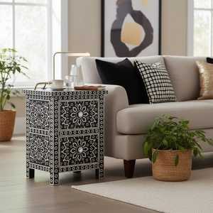 Console de sol sur mesure Royal Belladec, style moderne unique, incrustation en os, écologique, meuble décoratif artisanal - Product Image 3