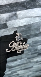 CONCEPTION Colgante de Plata de Ley 925 Chapado en Oro de 18K con Letra y Nombre Personalizados de Moissanita, Estilo Hip Hop, Brillante, VVS, Unisex - Product Image 3