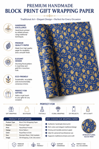 Premium Block Printed <b>Handmade</b> <b>Paper</b> Sheets featuring artisan craftsmanship for gift wrapping crafts and decor - Product Image 6