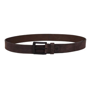 Cinturón Formal de Cuero Genuino para Hombre, Color Marrón, Hebilla de Metal Rectangular, Diseño de una Sola Pieza Moldeada - Product Image 6