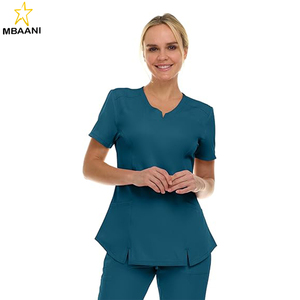 <b>Scrubs</b> Women's V-Neck Notch Fashion Stretch <b>Scrub</b> <b>Top</b> with Two Pockets, Flex Easy Care Fabric - Product Image 6
