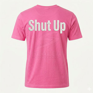 T-shirt à imprimé design brodé, matière tricotée polyester/coton, confortable, séchage rapide, écologique, élégant, mode streetwear - Product Image 2