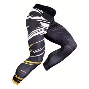 Leggings de compression sur mesure pour hommes, pour entraînement MMA, grappling et BJJ, entièrement sublimés. - Product Image 6