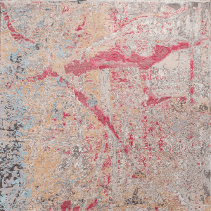 Tapis contemporain en laine et soie de bambou noué à la main pour salon - Product Image 2