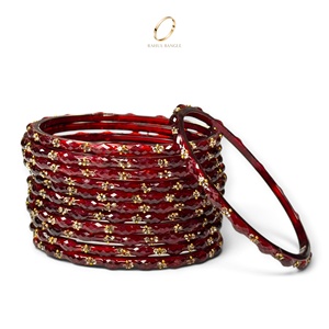 Pulseras Kashmiri de Cristal de Circonio Rojo Granate de Moda, las Más Vendidas, con Acabado Chapado en Oro, para Bodas de Mujeres - Product Image 3