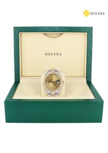 Montre Moissanite à main 100% avec chiffres romains et cadran Sunburst, montre analogique Moissanite à buste de style Hip Hop d'Inde - Product Image 6