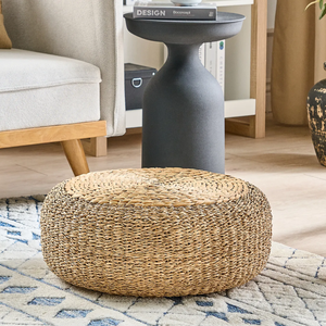 Wholesale Eco-friendly Round Seagrass <b>Foot</b> <b>Stool</b> Boho Pouffe <b>for</b> <b>Living</b> <b>Room</b>, Bedroom made by Vietnamese - Product Image 4