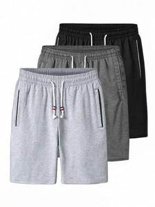 Shorts Bermuda Homme en Coton Uni avec Cordon de Serrage, Taille Mi-Haute Décontractée, Respirant, Poches Tricotées, Style Urbain, Écologique - Product Image 5