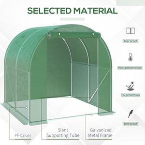 Serra a tunnel verde 6FT X 6FT X 6FT con telaio in acciaio e copertura avvolgibile, porta con cerniera per uso esterno e giardino - Product Image 4