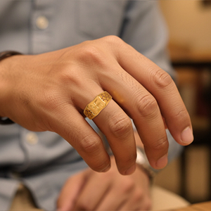 Modern Heritage <b>Men's</b> Gold <b>Ring</b> Luxury Gold Plated Swastik Lucky Symbol <b>Ring</b> <b>for</b> <b>Men</b> Classic Religious Signet <b>Ring</b> - Product Image 2