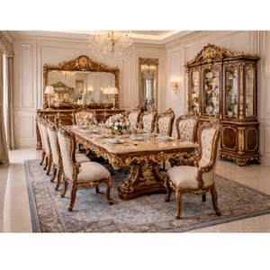 ชุดเฟอร์นิเจอร์ห้องรับประทานอาหารสไตล์หรูหรา ดีไซน์ระดับไฮเอนด์ โต๊ะและเก้าอี้ไม้สำหรับ 10 ที่นั่ง ราคาโรงงาน ซิดนีย์ - Product Image 1