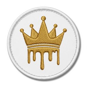 Patchs thermocollants et à coudre de luxe, broderie couronne dorée effet goutte d'or, motif Graffiti King Royal, style Hip Hop Streetwear pour vestes - Product Image 1