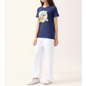 T-shirts décontractés pour femmes, imprimés, manches courtes, respirants, col rond, écologiques, séchage rapide, coton biologique 200g, coupe classique, numérique - Product Image 4