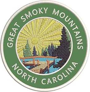 Patch brodé thermocollant du Parc National des Grands Montagnes Fumées, forme irrégulière, feutre non tissé, cadeau - Product Image 2