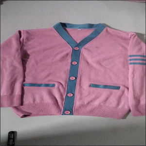 School College University Men's V-neck Knitted Fleece <b>Cardigan</b> <b>Sweater</b> Breathable Wool/Nylon Lace Decoration Long Sleeves - Product Image 1