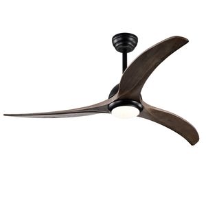 Ventilatore da soffitto da 52 pollici con pale in legno massello, luce e telecomando, motore silenzioso reversibile a 6 velocità, 3 colori - Product Image 3
