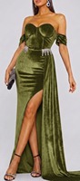 Tissu en velours polyester vert olive de qualité supérieure, matière douce et confortable pour robes et vêtements de mode pour hommes et femmes, en vente