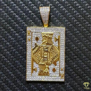 Pendentif Carte à Jouer Tendance avec Incrustation Complète de Pierres et Éclat de Diamant Moissanite VVS Brillant - Product Image 4