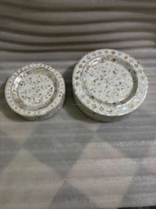 Hot Selling Eid & Ramadan Special <b>White</b> Mother of Pearl <b>Cake</b> <b>Stand</b> Steel and Glass Chocolate Display <b>Stand</b> for Baking Cupcakes - Product Image 6