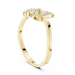 Anillo Minimalista en Forma de Mariposa de Oro Amarillo Sólido de 14k con Diamantes Cultivados en Laboratorio de Corte Redondo, Anillo de Boda Clásico, Regalo para Ella - Product Image 4