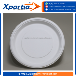 Platos Redondos de Bagazo Xportio International, Tamaños de 6 a 12 Pulgadas, 100% Compostables, Platos Desechables para Servir Alimentos en Microondas - Product Image 2