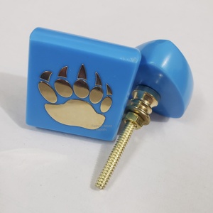 Tiradores de cajón de resina azul turquesa, tiradores decorativos para armarios con incrustaciones metálicas de pájaros, herrajes para armario, artículo para puerta de granero de cocina - Product Image 2