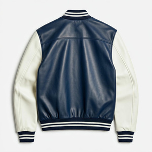 Veste universitaire unisexe personnalisée OEM Style de rue en laine respirante broderie de baseball Graffiti Letterman Logo avant - Product Image 2