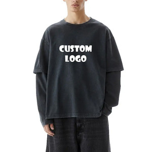 Custom Men <b>Two</b> Color Sleeve T <b>Shirt</b> Cotton Oversized Tee <b>Double</b> Sleeve Streetwear Casual Fashion Short Sleeve - Product Image 5