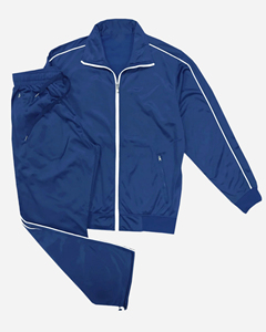 ชุดวอร์มผู้ชายสีน้ำเงินรอยัลแบบคลาสสิก 2 ชิ้น เสื้อแจ็คเก็ตพรีเมียมและกางเกงวอร์มเข้าชุด - Product Image 2