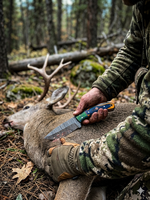Couteau de chasse à lame fixe en acier Damas, fabrication artisanale, manche en bois laminé, couteau à dépecer avec étui – Vente chaude OEM ODM