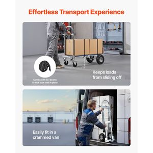 Carrello Convertibile 2-in-1 con Capacità di Carico di 450 Kg, Maniglia Antiscivolo e Ruote per Modalità a 4 Ruote, Portatile su Ruote - Product Image 5