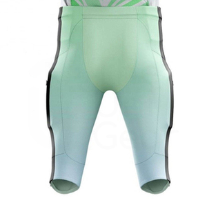 Custom American Football Jersey Pants Set V-Neck Short Sleeve 50 Number Mint Green Sublimated Moisture Wicking Uniform - Product Image 5