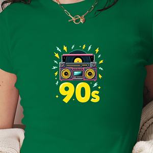 T-shirt court de mode femme boombox rétro des années 90 - Product Image 3