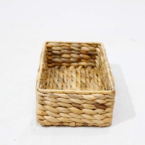 Eco Friendly Hand Woven Water Hyacinth Rectangular Storage <b>Basket</b> Organizer <b>Tray</b> for Home Decor - Product Image 2