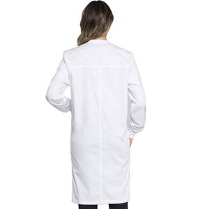 Blouse de laboratoire blanche tissée pour femmes, coton et polyester, uniforme d'hôpital, 3 poches, fermeture à boutons-pression, blouse médicale pour médecin - Product Image 4