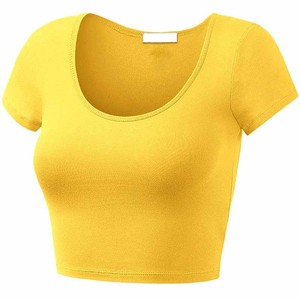 <b>Top</b> Trending Women Short <b>Crop</b> <b>Top</b> Fully Customized Lightweight Eco-Friendly Breathable Spandex/Cotton Canvas Fabric Solid - Product Image 4