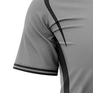 Camiseta de Fútbol Sublimada Geométrica Gris y Negra Unisex, Manga Corta, Cuello Redondo, Absorbe la Humedad, Ligera, 100% Poliéster, Deportiva - Product Image 5