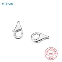 Composants de fabrication de bijoux classiques pour femmes VFOOK Findings, fermoirs mousquetons en argent sterling 925 hypoallergéniques pour le bricolage