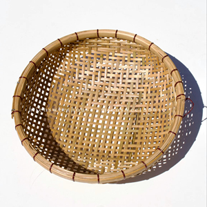 <b>Set</b> of 3 Vietnamese Bamboo <b>Baskets</b> Traditional Handwoven Rattan Kitchen Storage Decoration Wholesale Supplier - Product Image 1