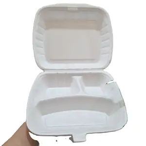 Wholesale cheap Disposable PS foam food container With hinged lid food container Packing item Takeaway summer hot selling amazon