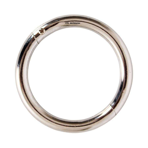 Anillo Nasal de Acero Inoxidable Plateado de la Mejor Calidad, Tamaños de 52 mm a 70 mm, Sin Perforación Nasal, para Manejo y Restricción de Ganado - Product Image 2