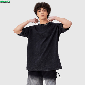 ผู้ผลิตขายส่งเสื้อยืดคอตตอนผู้ชายทรงโอเวอร์ไซส์ แขนสั้น ผ้าถักเนื้อนุ่ม สีพื้น สำหรับฤดูร้อน รับสั่งทำตามแบบ - Product Image 6