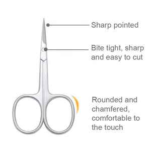 Ciseaux à barbe et moustache en acier inoxydable, mini ciseaux à barbe, tondeuse à cheveux, sourcils et nez, avec étui, outil de beauté de qualité - Product Image 3