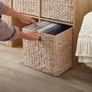 Cesta de Almacenamiento de Jacinto de Agua Tejida a Mano, Plegable para Ropa Sucia, Cesta Organizadora Rústica para Decoración del Hogar, Dormitorio, Sala de Estar - Product Image 5