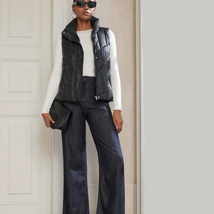 Gilet matelassé chaud d'hiver pour femme, best-seller, fermeture éclair et boutons, veste sans manches décontractée - Product Image 3