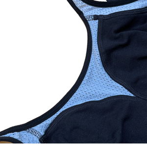 Soutien-gorge de sport noir en maille pour femme, col ras du cou, dos nageur, maintien moyen, respirant, style sans couture pour le fitness - Product Image 6